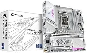 Gigabyte z890m Aorus Elite wifi7 Ice Motherboard - Supports Intel Core Ultra (Series 2) Cpus, 12+1+2 Phases Vrm, Up To 8800mhz ddr5 (Oc), 1xpcie 5.0 + 2xpcie 4.0, Wi-Fi 7, 2.5gbe Lan