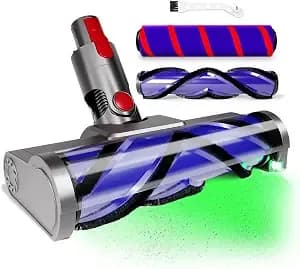 Upgraded 2 Brushes Vacuum Head Replacement For Dyson v7/v8/v10/v11/v15/sv10/sv11/sv12/sv14/sv15/sv22((Not For Slim) - Anti-Tangle Motorhead With Led Light - Quick-Release Cordless Vacuum Cleaner Head