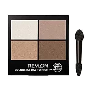 Revlon Colorstay Day To Night Eyeshadow Quad, 555 Moonlit, 0.16 Oz - Longwear Eyeshadow Quad With Velvety, Blendable Matte & Shimmer Shades. Crease & Smudge Proof. Up To 24hr Wear.