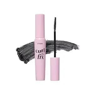 Etude Curl Fix Waterproof Mascara, Long-Lasting Curl, Black, 0.27 Fl Oz - Korean Waterproof Mascara, Lightweight, Vegan, Defined Black Lashes And Long-Lasting Curl Without Smudging.