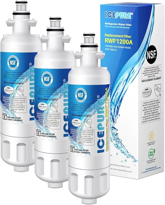 Icepure adq36006101 9690 Water Filter Replacement For Lg lt700p, 3 Pack - Replacement For Kenmore Elite 46-9690 adq36006102, rwf1200a, clch106, lfx28968st lfxs29626s lfxs30766s lfx31925st lfx31945st