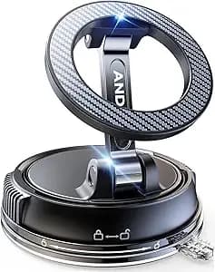 Andery Car Phone Holder For Magsafe [78+Lbs Max Suction & 2400gf Magnetic] - 360° Adjustable Car Phone Mount, Phone Holders For Your Car For Iphone 17-12 Pro Max Plus Air, Carbon Fiber