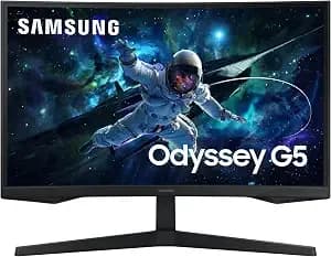 Samsung 27-Inch Odyssey g55c Series Qhd 1000r Curved Gaming Monitor, 1ms(Mprt), hdr10, 165hz, Amd Radeon Freesync, Eye Care, ls27cg552enxza