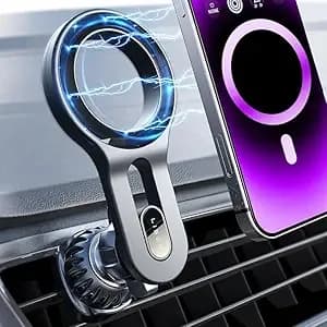 Lisen For Magsafe Car Mount, Magnetic Phone Holder For Car Vent Phone Mount, Air Vent Hands Free Phone Mount, Super Magnetic Phone Mount, Gifts Car Phone Holder Magnetic For Iphone 17 Pro Max 16 15 - Upgraded Strongest Magnet Power, Metal Hook Clip, 360 R