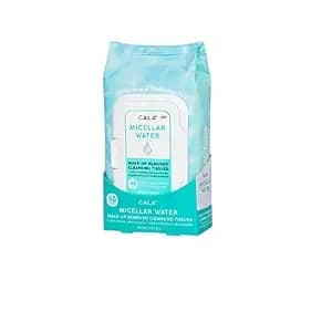 Cala Micellar Water Makeup Remover Cleansing Tissues, Gentle Face Wipes Remove Makeup + Waterproof Eye Makeup, Deep Clean Without Drying, Sulfate/Paraben/Phthalate-Free, 60 Sheets - Dissolves Foundation, Mascara And Sunscreen With No Rinsing; Soft, Alcoho