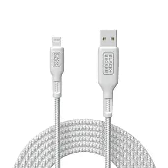 Black+Decker Lightning To Usb Cable - Fast Compatible Iphone Lightning Cable - Durable Braided Iphone Charger Cord - For Travel And Daily Use - Multiple Color + Length Options - 6ft