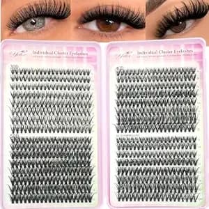 Yelix 640pcs 30d 40d 50d Wispy Lash Clusters 9-15mm Mixed Length, Thin Band Individual Lashes Eyelashes Beginner Friendly Natural Fluffy Look Diy At Home Lightweight Comfortable