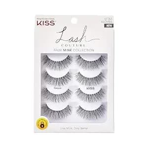 Kiss Lash Couture, False Eyelashes, 'Sequin', 16mm, Includes 4 Pairs Of Lashes, Easy To Apply, Reusable Lash Clusters