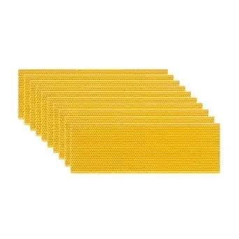 Honey Lake 10-Pack Medium Beehive Foundation Sheets For Langstroth Frames, Beeswax Coated Food-Grade Plastic, Honeycomb Pattern Beekeeping Foundation (Yellow)