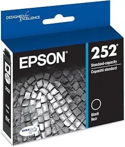 Epson 252 Genuine Black Ink Cartridge Standard Capacity t252120 - Works With Workforce Wf-3620 Wf-3640 Wf-7110 Wf-7210 Wf-7610 Wf-7620 Wf-7710 Wf-7720 Printers