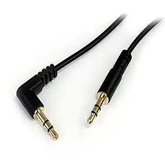 Startech.Com 6 Ft Slim 3.5mm To Right Angle Stereo Audio Cable - M/M (mu6mmsra) Black