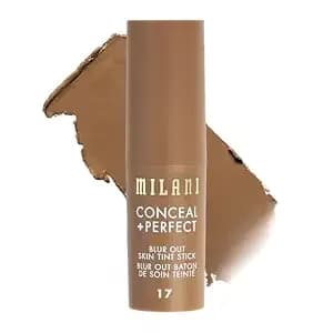 Milani Conceal + Perfect Blur Out Skin Tint Foundation 17-Deep Warm Yellow - Nourishing Light To Medium Coverage Tinted Moisturizer. Creamy, Buildable Coverage. Up To 12hr Wear. Pore Blurring Soft Matte