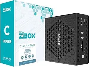 Zotac Zbox ci337 Nano Fanless Silent Mini Pc Intel Processor n100, Intel Uhd Graphics, Hdmi, Displayport, No Memory/Storage/Os Barebones System, Zbox-ci337nano-Be/be1/J/U/K/Aus