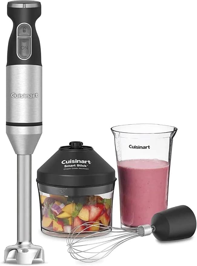 Cuisinart Csb-179 Smart Stick Variable Speed Hand Blender, Stainless Steel - Hand Blender With Variable Speed Control, Stainless Steel Shaft, One-Hand Operation & Lock/Unlock Button, Csb-179p1