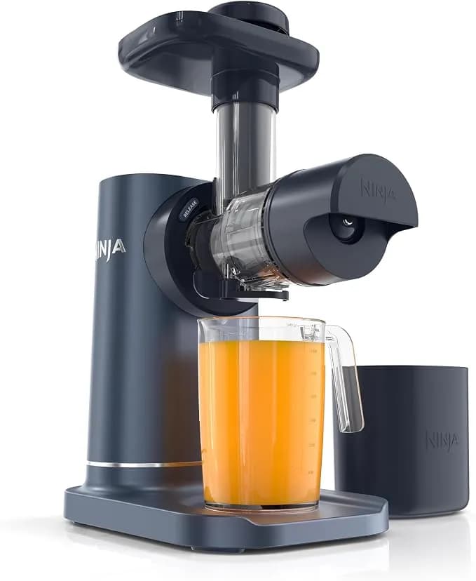 Ninja Neverclog Cold Press Juicer, 24oz Jug, 36oz Pulp, Navy, jc151nv - 150w High-Torque Auger Juices Fibrous Fruits & Veggies. Total Pulp Control, 2 One-Touch Programs. Dishwasher Safe.