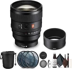 Sony Fe 85mm F/1.4 Gm Ii Lens & Cleaning Kit & Filter Kit Bundle - For Photography & Video - Lens Cap + Lens Pouch + Filter Kit