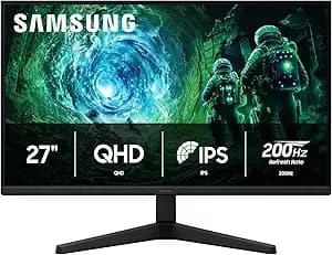 Samsung 27” Odyssey g5 g53f Qhd Resolution Gaming Monitor, hdr10, 200hz Refresh Rate, Ips Panel, Amd Freesync™ Premium, Black Equalizer, Auto Source Switch, ls27fg532enxza