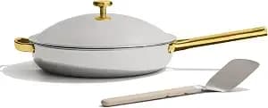 Our Place Titanium Always Pan Pro, 10.6" Nonstick Titanium Frying Pan - Pfas-Free Titanium Skillet; Tri-Ply Steel & Aluminum; Lid & Spatula; Induction, Dishwasher & Oven Safe To 1000°F (750°F Gold)