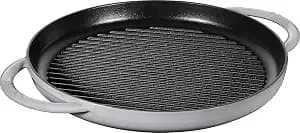 Staub 40511-782 Pure Grill, Round, Gray, 11.8 Inches (30 Cm), Grill Pan, Two Hands, Casting, Enamel, Induction Compatible