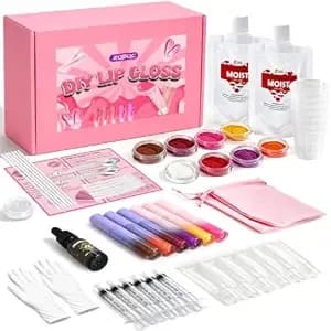 Lip Gloss Making Kit- Diy Lip Gloss Making Set For Girls Beginner - Fun Make Your Own Lipgloss With Moisturizing Lip Gloss Base, Pigments, Tubes, Party, Birthday Gifts For Girls Teens Women