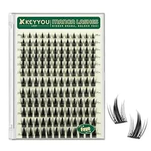 Keyyou Manga Lash Clusters 144pcs D Curl 8-18mm Fairy Eyelash Clusters Natural Diy Lash Extension Thick Wispy With Soft Thin Band (Faye)