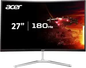 Acer Nitro 27in Qhd 2560x1440 Curved 180hz Gaming Monitor eda270u Pbmiipx - 1ms, Amd Freesync Premium, 2xhdmi, Displayport, 1500r Curve, Speaker, Vesa Mountable, Bluelight Filter