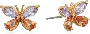 Betsey Johnson Cz Butterfly Stud Earrings