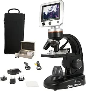 Celestron – Lcd Digital Microscope Ii – 3.5" Screen – 5mp Camera – 40x–1600x Magnification – Rotating Head – Sd Card Included – Tv Output – Ideal For Slides, Labs, Classrooms, Biology, Education
