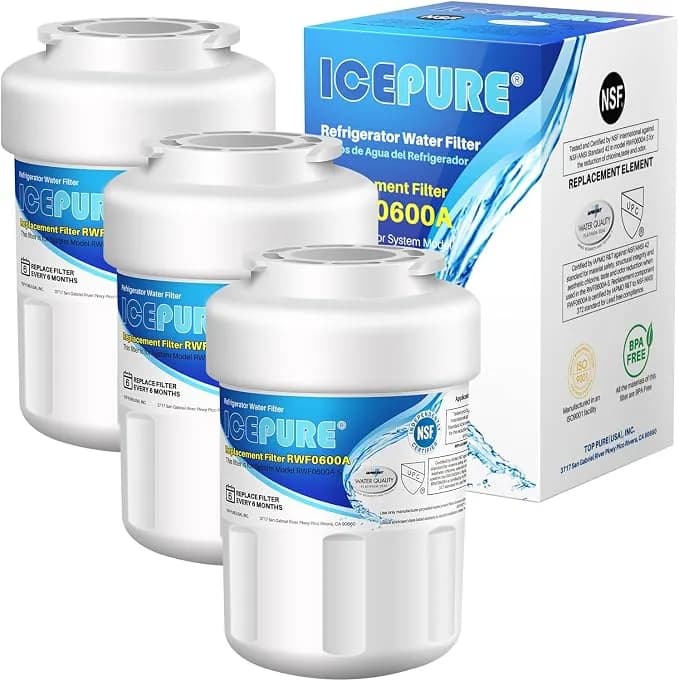 Icepure rwf0600a Refrigerator Water Filter Replacement For Ge Mwf, 3pack - Replacement For Smartwater® Mwfp, Mwfint, Mwfa, Hdx Fmg-1, Kenmore 46-9991, pc75009, rwf1060, gse25gshecss, 197d6321p006