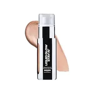 Sacheu Liquid Glow Stay-N Highlighter, Illuminator & Bronzer, Glow Getter - 3-In-1 Skin Enhancer, Longwear, Lightweight, Ultra-Blendable, Sheer Tint, Infused With Hyaluronic Acid