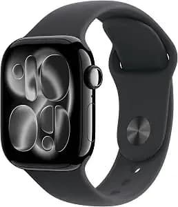 Apple Watch Series 11 [Gps 42mm] Smartwatch With Jet Black Aluminum Case With Sport Band - S/M. Sleep Score, Fitness Tracker, Health Monitoring, Always-On Display, Water Resistant (Renewed)
