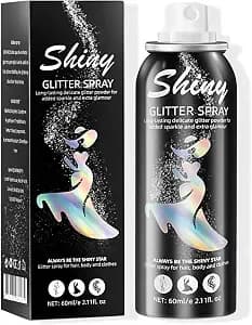 Ragkun Glitter Spray, Hair And Body Glitter Spray, Rave Makeup - Silver Glitter Shine, Quick-Dry Formula, Fine Mist Spray, Easy Wash Off, Festival, Concert & Stage Makeup, 2.11 Fl Oz