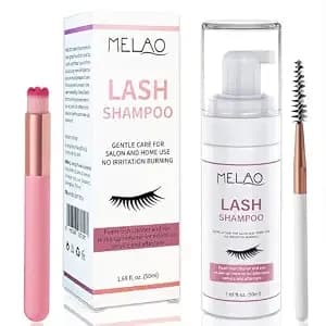 Eyelash Extension Cleanser Eyelid Foaming Cleanser Lash Shampoo For Extensions & Natural Lashes, Oil, Paraben & Sulfate Free, Non-Irritating, Perfect For Salon & Home Use 1.69fl.Oz