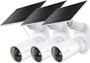 Tapo Magcam 4k Outdoor Wireless Security Camera, c460 Kit(3-Pack) - Battery Power With Solar, Magnetic Mount, Person/Vehicle Detection, Subscription-Free Sd Or Optional Cloud, Works With Alexa