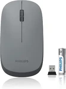 Philips Wireless Bluetooth Mouse For Laptop, Bluetooth Mouse For Macbook Pro/Air And Ipad, Travel Silent Usb Wireless Mice, Bt 3.0/5.0 And 2.4ghz Usb Dongle, 1600 Dpi, 12-Month Battery Life