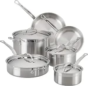 Hestan - Probond Collection - Professional Clad Stainless Steel 10-Piece Ultimate Cookware Set, Induction Cooktop Compatible