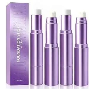 2pc Foundation Stick, Changing Foundation Stick,2-In-1 Color Changing Hydrating Long Lasting Lightweight Matte Foundation & Concealer Stick, Skin Tone Matching Coverage Makeup