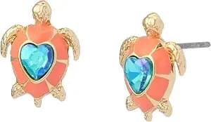 Betsey Johnson Jewelry Women'S Cowabunga Turtle Stud Earrings