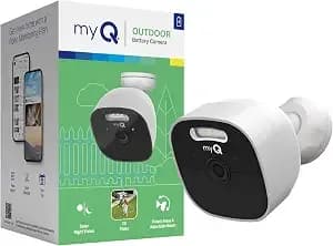 Chamberlain Myq Outdoor Battery Camera - 2k Camera, Color Night Vision, Spotlight, Motion Alerts, Live View With Two-Way Talk, Wireless, Weather-Resistant, Outdoor, White