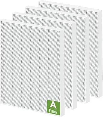 115115 Replacement Filter A Size 21 For Winix Plasmawave Air Purifier c535 - Fits For Winix 5300 5300-2 6300 6300-2 p300 am90 c909 9800 Purifiers, 4 Pack True Hepa c535 Filter A