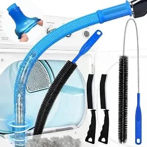 Petode 5pack Dryer Vent Cleaner Kit Vacuum Hose Attachment Blue 31.5" - Cleaning Brushes For Refrigerator Coils, Condenser, Window Tracks, Toilets