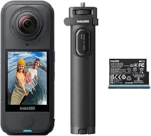 insta360 x4 Air Travel Bundle - Lightweight 165g 8k 360 Camera, Invisible Selfie Stick, Replaceable Lenses Design, Shoot First & Frame Later, Built-In Wind Guard, Flowstate Stabilization, Ai-App