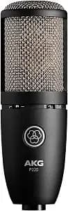 Akg Pro Audio p220 High-Performance Condenser Microphone, Great For Vocals, Guitar, Brass, And General Recording. Xlr Wired Mic, For Studio Or Stage. Black