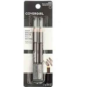 Covergirl Easy Breezy Brow, Fill+Define Pencils [505] Rich Brown 2 Ea​​ ( Pack Of 5)​