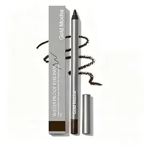 Bud K Eyeliner Pencil Brown Shimmer Smudge Proof With Sharpener(Gold Mocha) - Long-Lasting, Smudge-Proof, Rich Color Payoff, Built-In Sharpener, Effortless Application, Gold Mocha Shade