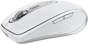 Logitech Mx Anywhere 3s Compact Wireless Mouse, Fast Scrolling, 8k Dpi Any-Surface Tracking, Quiet Clicks, Programmable Buttons, Usb C, Bluetooth, Windows Pc, Linux, Chrome, Mac - Pale Grey