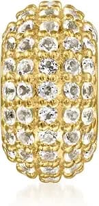 Ross-Simons 0.90 Ct. T.W. White Topaz Bead Charm In 18kt Gold Over Sterling