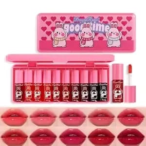 Eakroo 10 Colors Lip Tint Stain, Lip Stain Long Lasting Waterproof, Lip Gloss Set, Korean Lip Tint, Moisturizing Korean Lip Gloss For Women, Lipstick Long Lasting, Lip Gloss Bulk, Kawaii Mini Makeup
