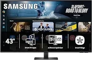 Samsung 43” Smart Monitor m7 (m70f) 4k Uhd Display, Samsung Vision Ai, Smart Tv Apps, Gaming Hub, Usb-C, Hdmi And Usb-A, Black, ls43fm702unxza, 2025