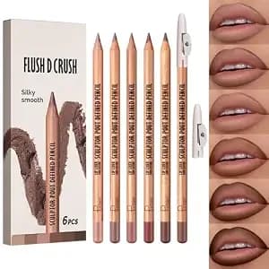 12 Colors Classic Matte Finsh Lip Liner Set For Define The Lips, #01 Mature - High Pigmented Long-Lasting Waterproof Smooth Natural Nude Red Brown Lipliner Makeup Kit For Sculpt